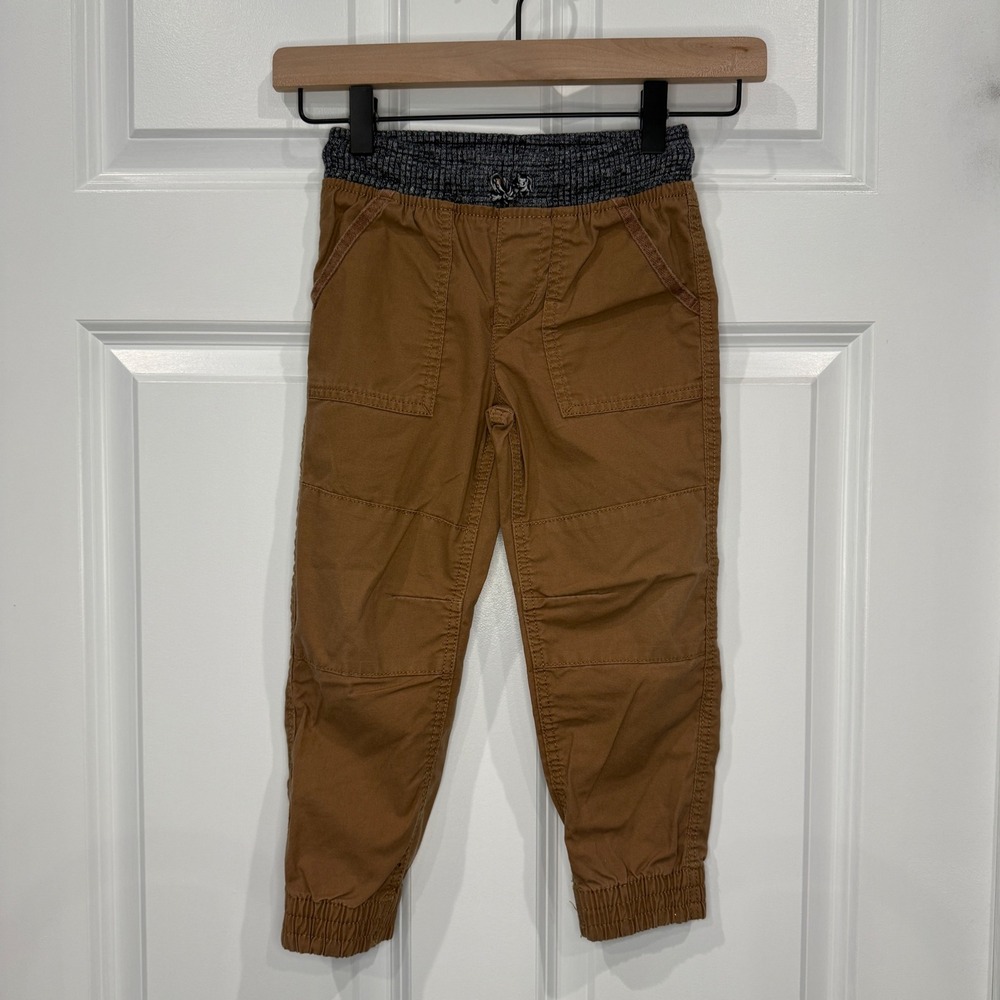 Sonoma Goods For Life Boys Brown Utility Jogger Pants Size 4 Elastic Waist - Picture 1 of 7